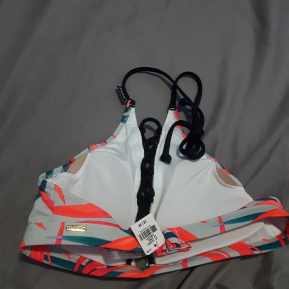 PINK Lace up bikini top - Picture 2 of 4